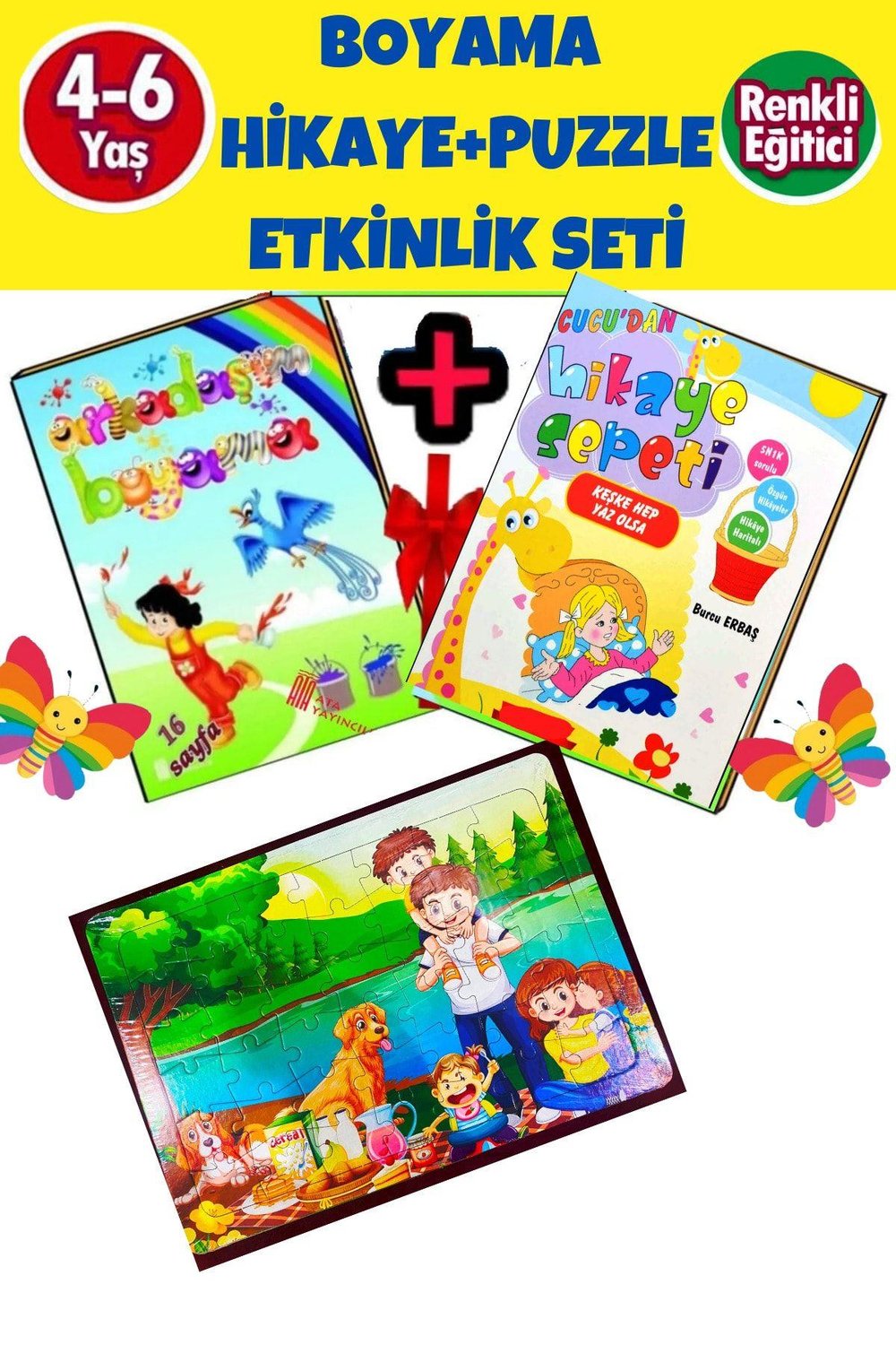 Çocuklar Için Boyama Kitabı Hikaye Yapboz