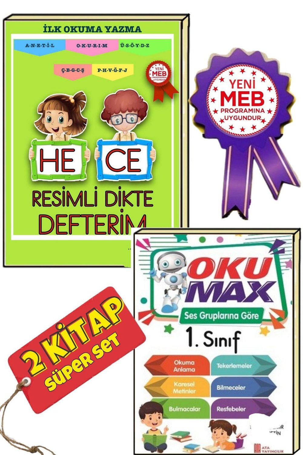 Hızlı Okuma He-ce (UYGULAMALI KARESEL METİNLERLE) Kolay Okuma Seti
