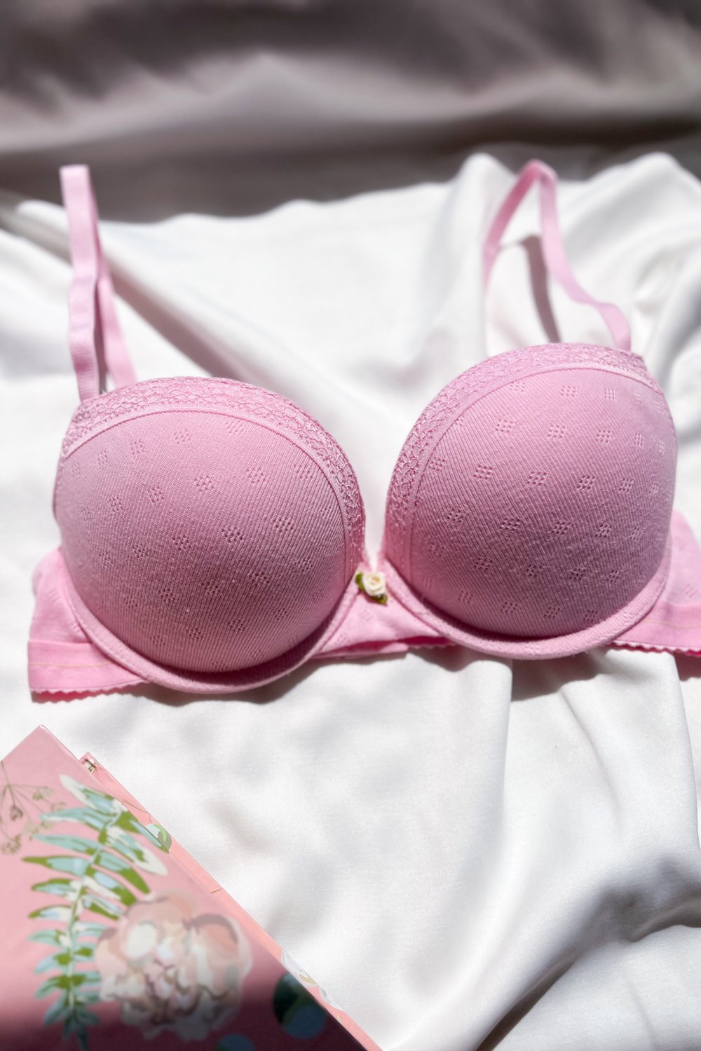 Lola of Shine Yoko Pamuklu Sabit Pedli Pembe Sütyen 75B-90B