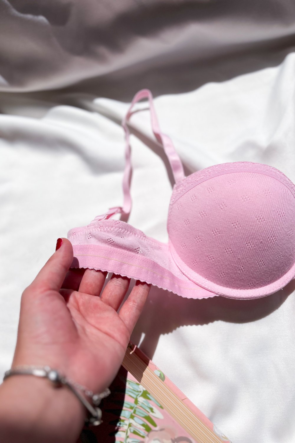 Lola of Shine Yoko Pamuklu Sabit Pedli Pembe Sütyen 75B-90B