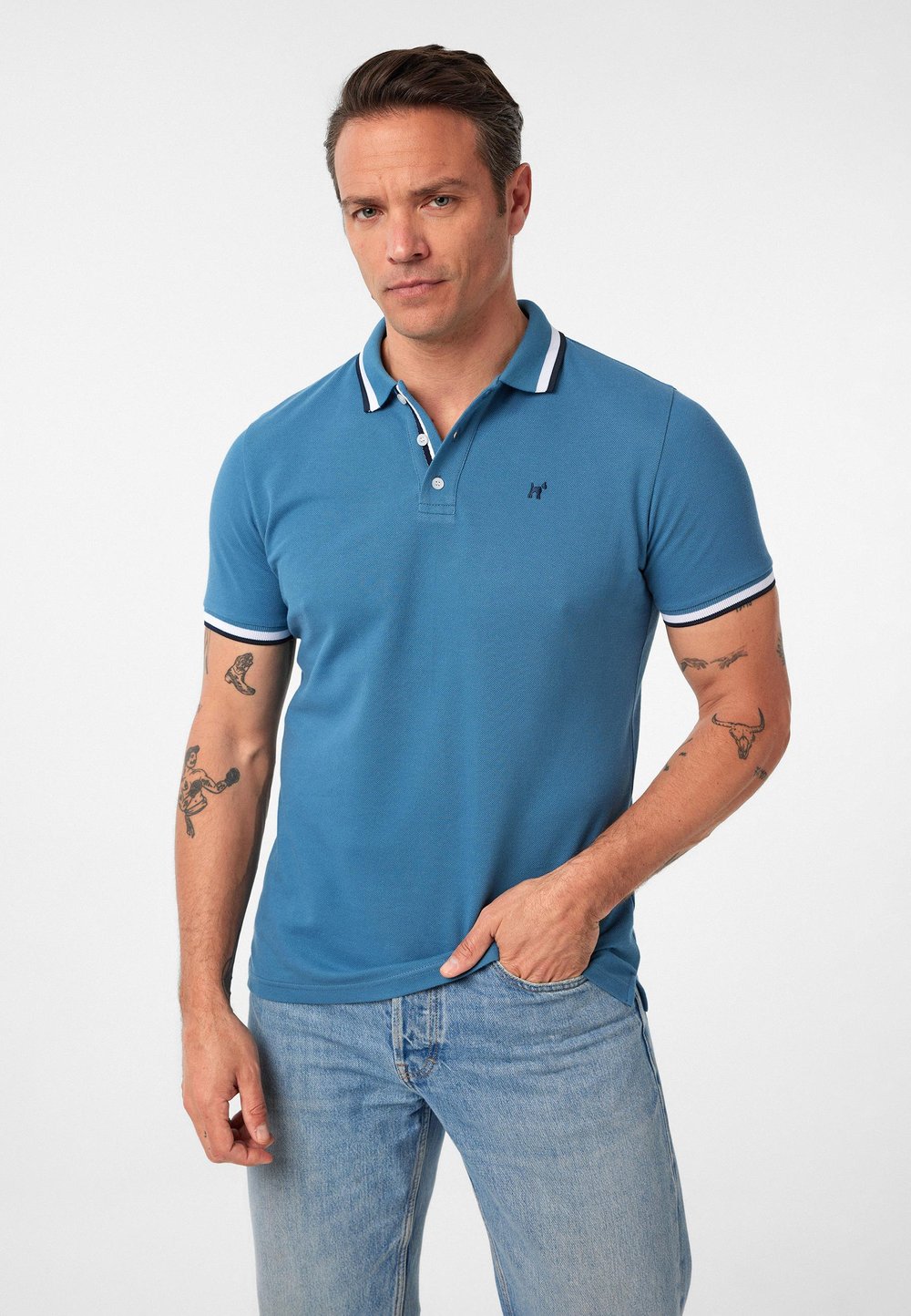 Javeir Erkek Regular Fit Çizgi Detaylı Polo Yaka T-Shirt