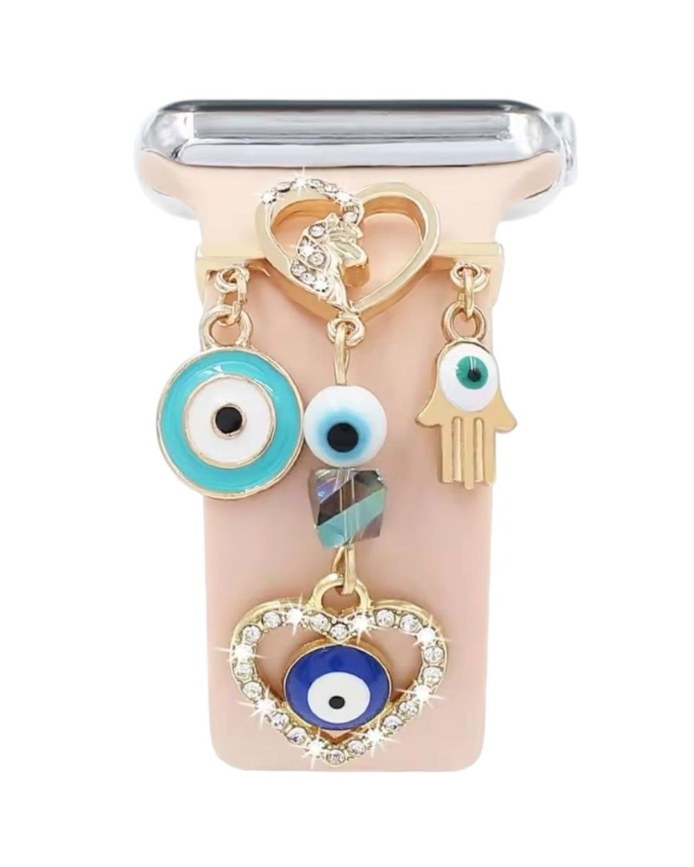  Apple Watch Uyumlu Sallantılı Nazar Kalp Charm Aksesuar