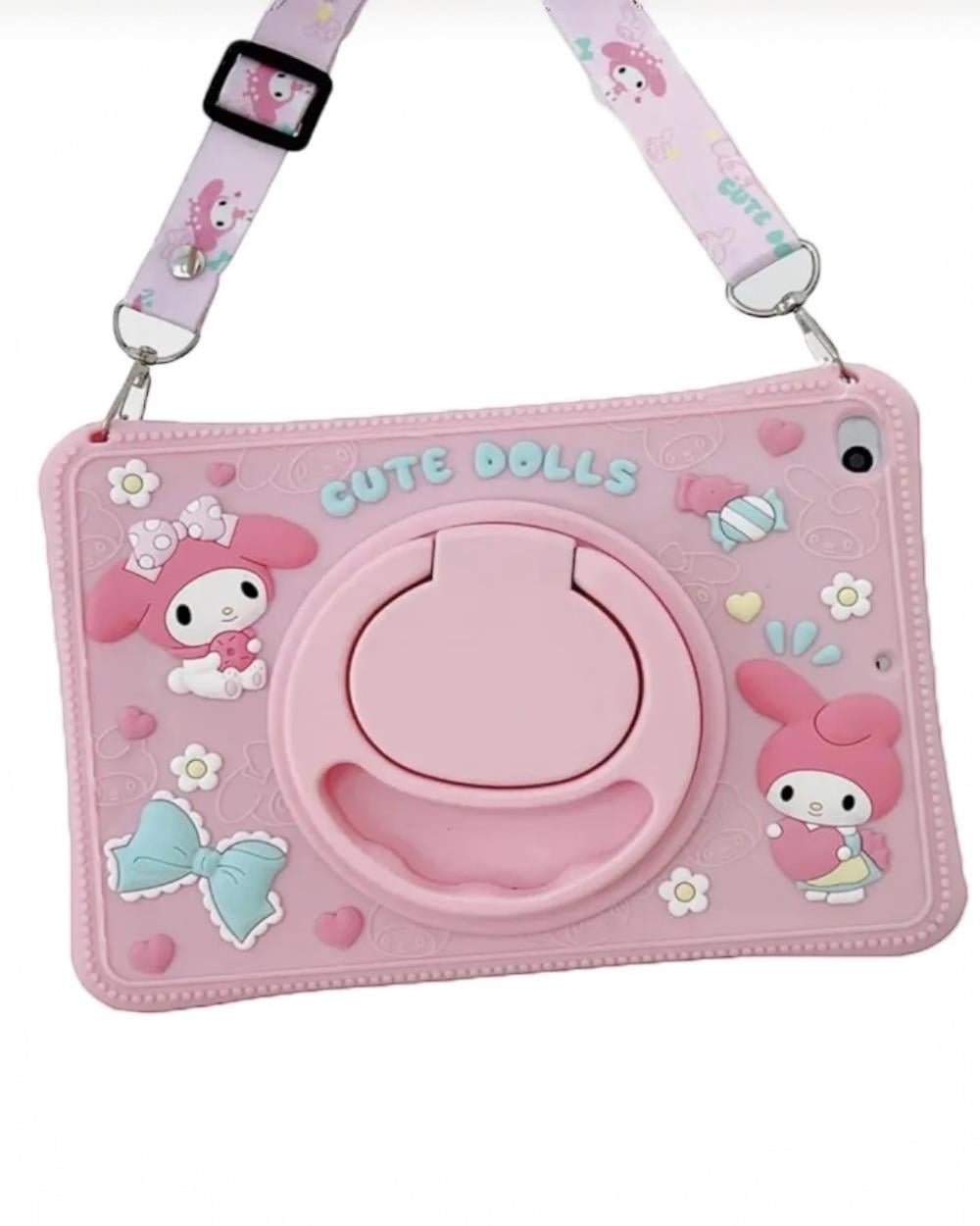 Cute Dolls Karakterli Dayanıklı Çocuk Tablet Kılıfı Standlı Eğlenceli Koruyucu Kapak