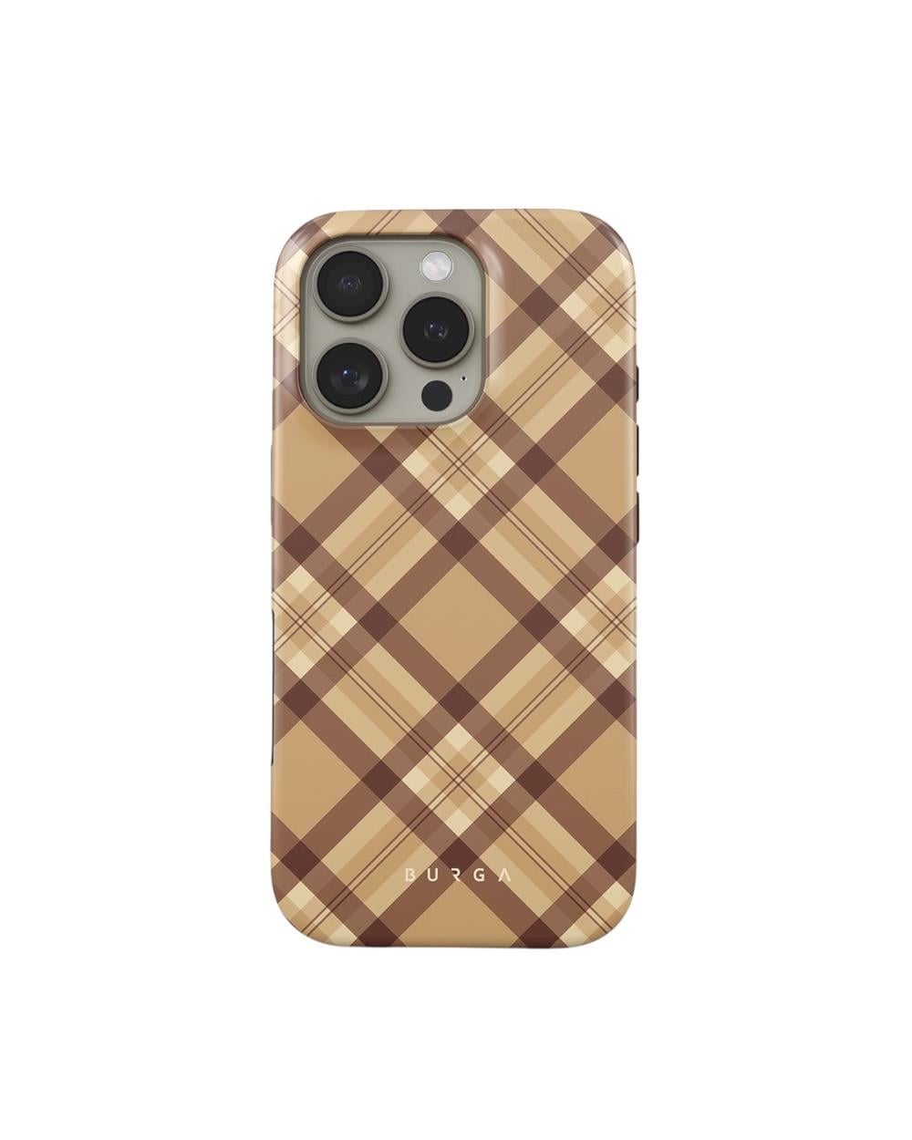 Iphone Uyumlu BURGA Çift Tabanlı Dayanıklı Coffee Break Desenli Kılıf