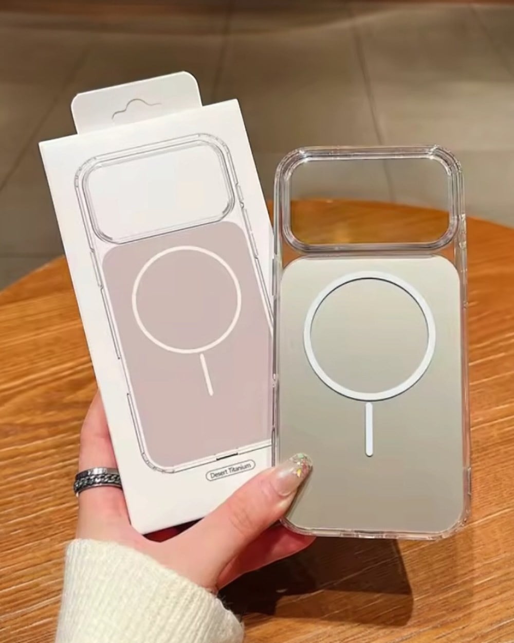 Telefon KılıfıIphone Uyumlu Hibrit Renkli Tasarımlı Şeffaf Kenarlı Magsafe Destekli Kılıf