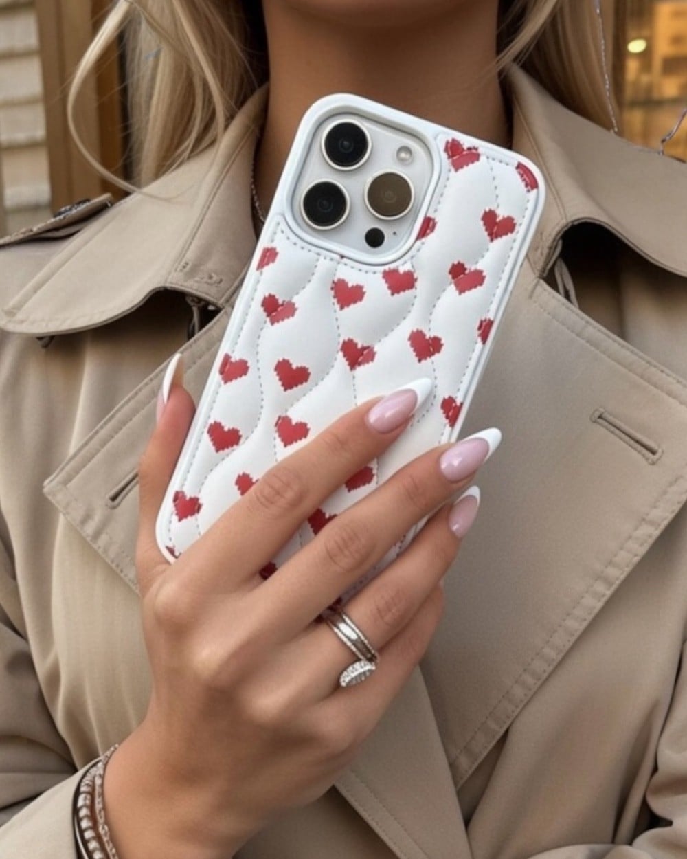 Telefon KılıfıIphone Uyumlu Kapitone Çiçek Desenli Kılıf