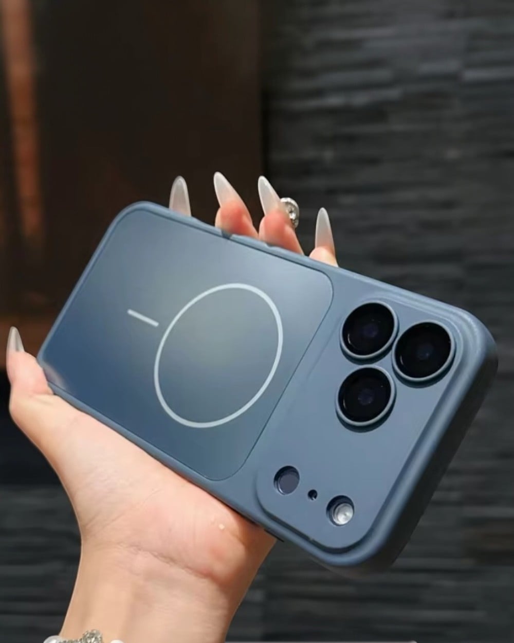 Telefon KılıfıIphone Uyumlu Lens Koruyuculu Silikon Çerçeveli AG Glass Magsafe Destekli Kılıf