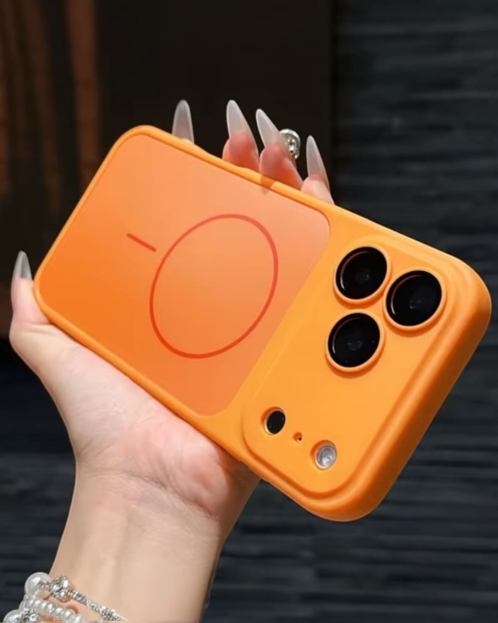 Telefon KılıfıIphone Uyumlu Lens Koruyuculu Silikon Çerçeveli AG Glass Magsafe Destekli Kılıf