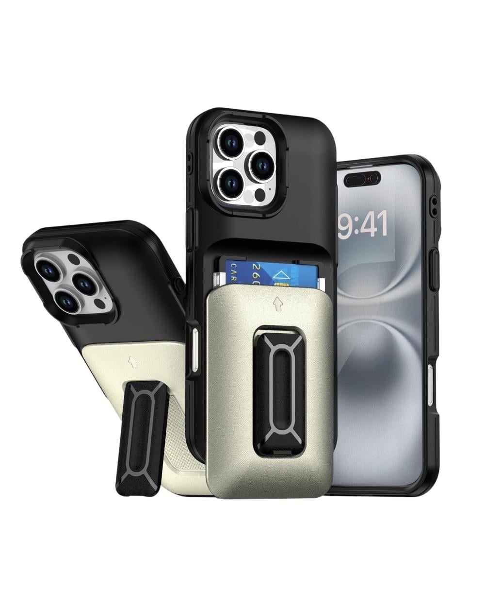 Iphone Uyumlu Metal Kartlıklı Standlı Tank Kılıf