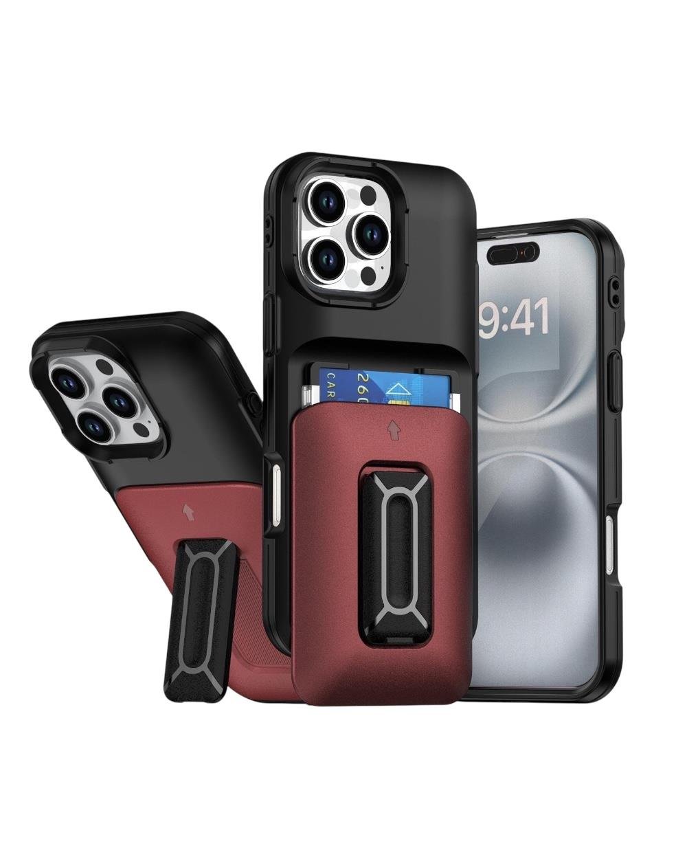 Iphone Uyumlu Metal Kartlıklı Standlı Tank Kılıf