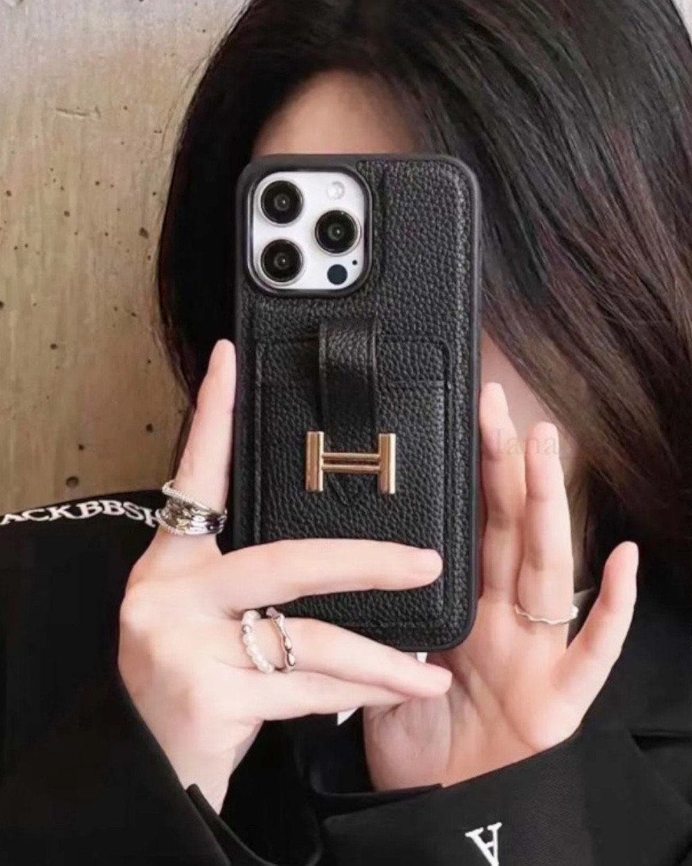 Telefon KılıfıIphone Uyumlu Metal Tokalı Deri Kartlıklı Cüzdan Kılıf