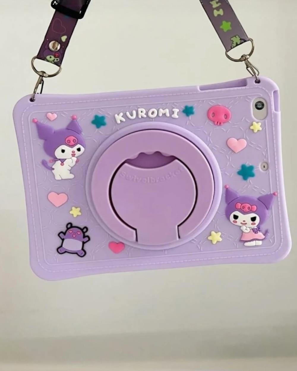 Kuromi Karakterli Dayanıklı Çocuk Tablet Kılıfı Standlı Eğlenceli Koruyucu Kapak
