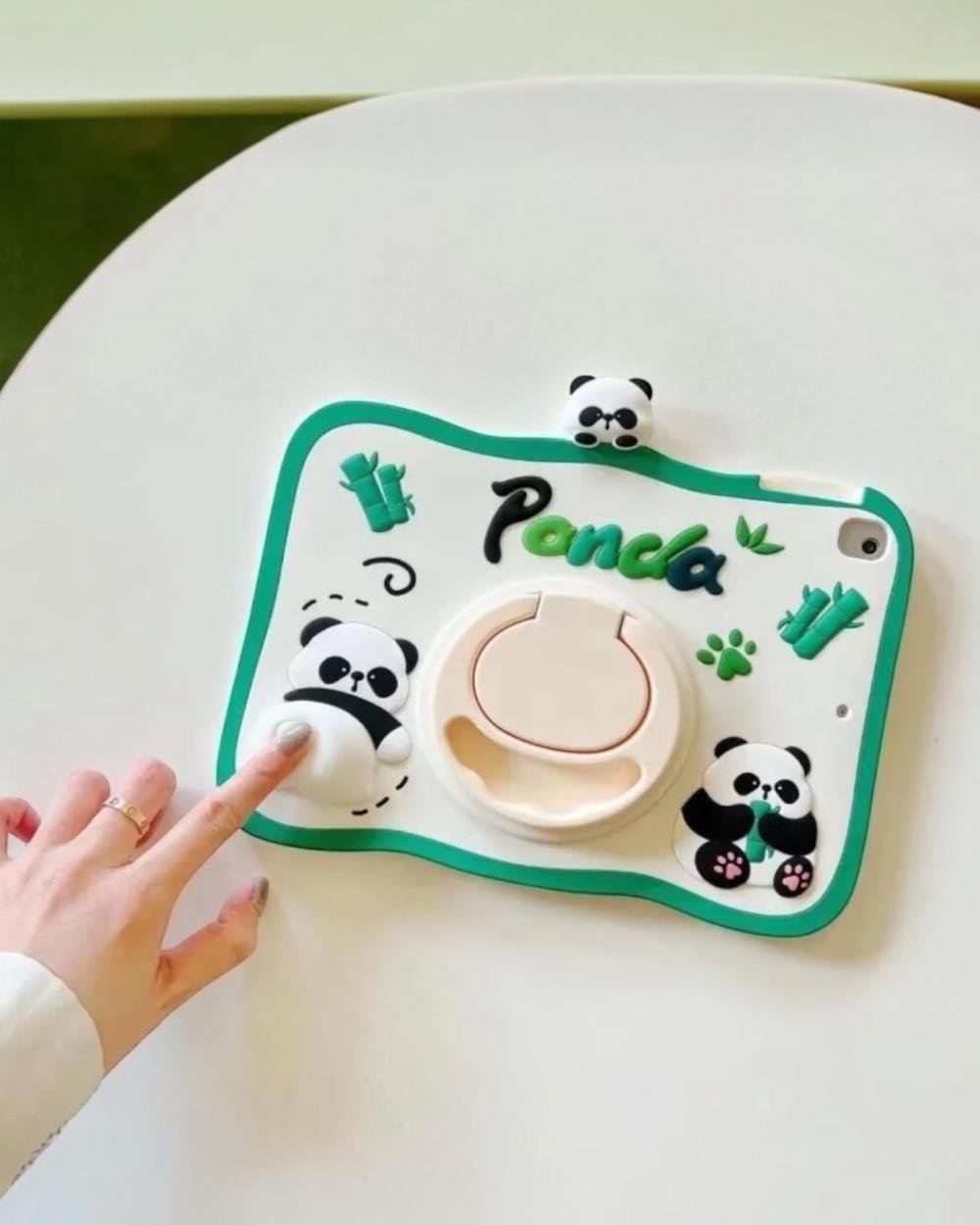 Panda Karakterli Dayanıklı Çocuk Tablet Kılıfı Standlı Eğlenceli Koruyucu Kapak