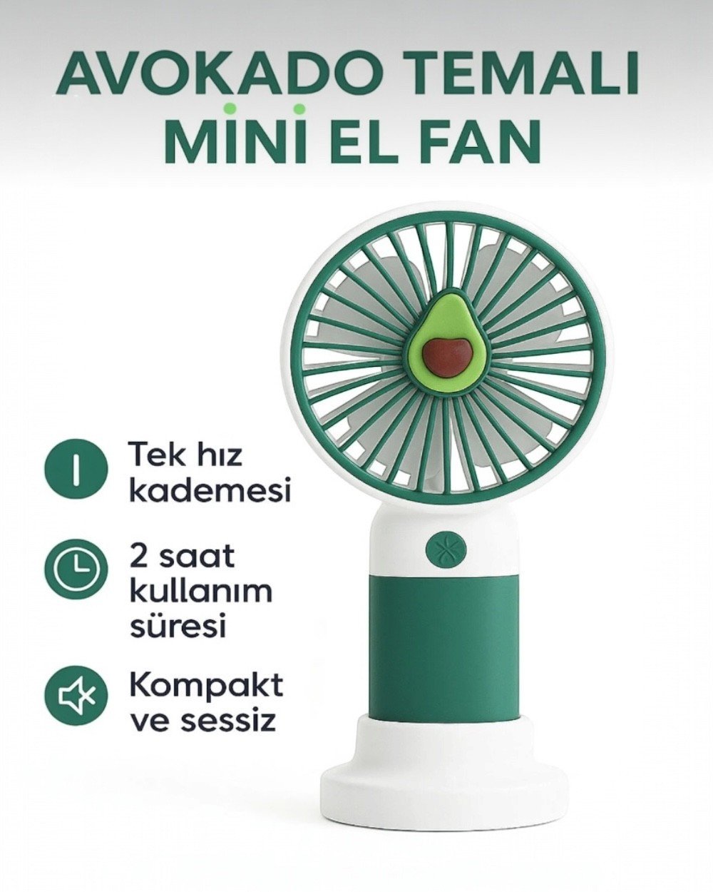 El ve Masaüstü FanTelefon Standlı Meyveli 8000 Rpm Şarjlı Masaüstü ve El Fanı Mini Vantilatör