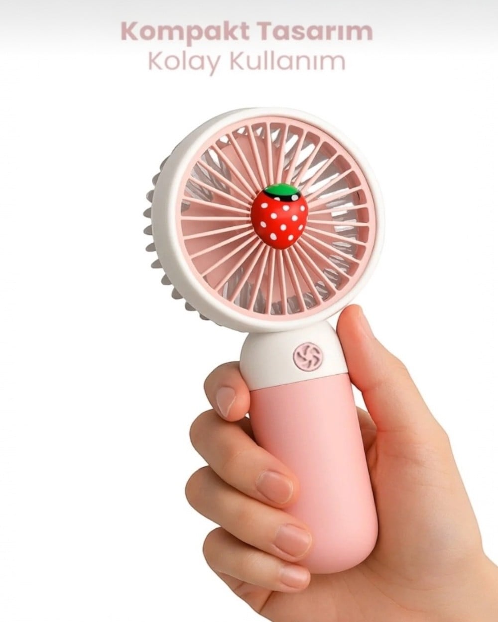 El ve Masaüstü FanTelefon Standlı Meyveli 8000 Rpm Şarjlı Masaüstü ve El Fanı Mini Vantilatör
