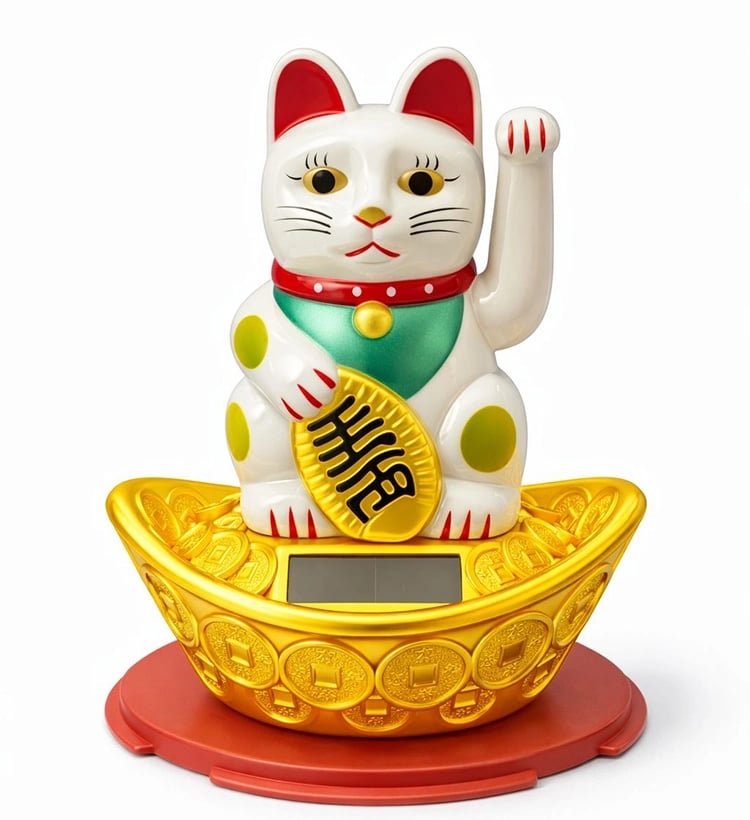 Güneş Enerjili Sallanan Şans Kedisi - Maneki Neko Alk4522
