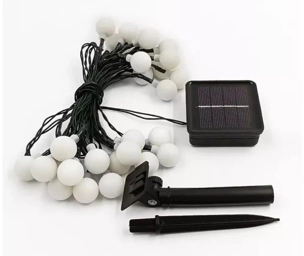 Solar 5m 28 Led Top Gün Işığı Siyah Kablolu