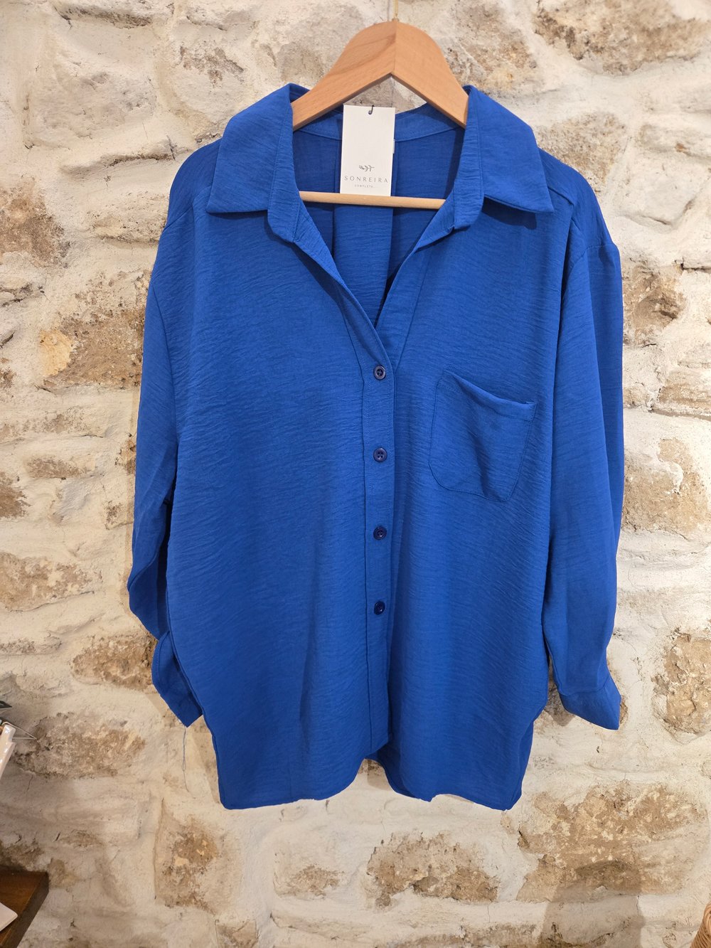 Saks Mavi Oversize Gömlek