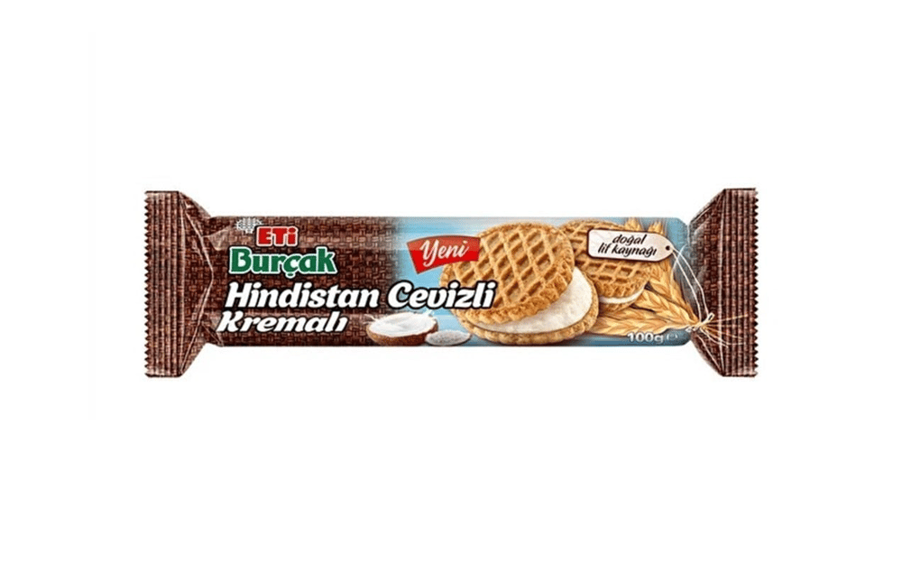 BURÇAK Hindistan Cevizi Kremalı Yulaflı Bisküvi 100 GR