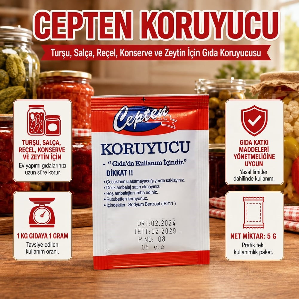Cepten Koruyucu Sodyum Benzoat 5 GR 