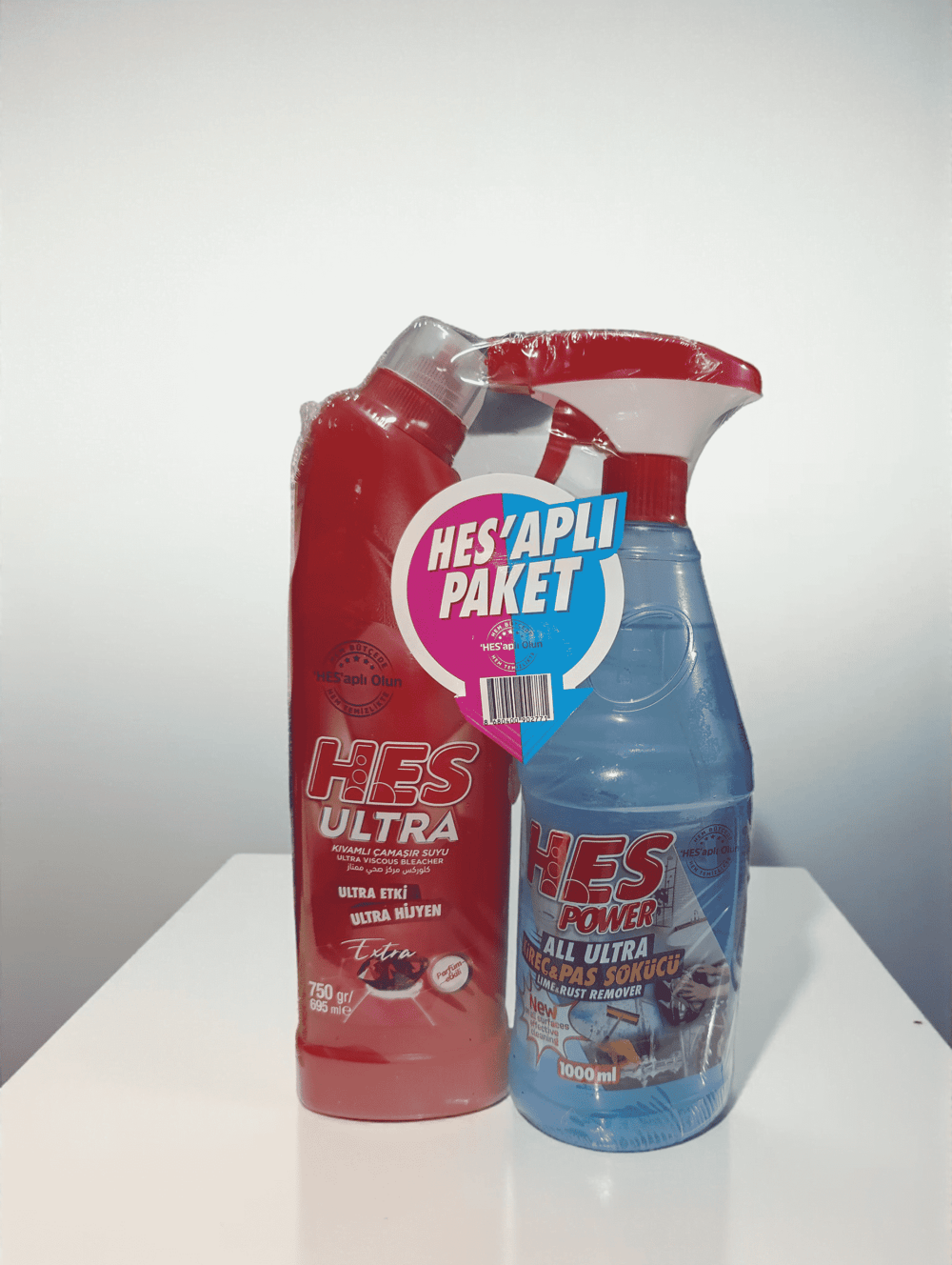 HES'APLI Paket: Ultra Kıvamlı Çamaşır Suyu 750ML+ POWER ALL ULTRA Kireç & Pas Sökücü 1000ml