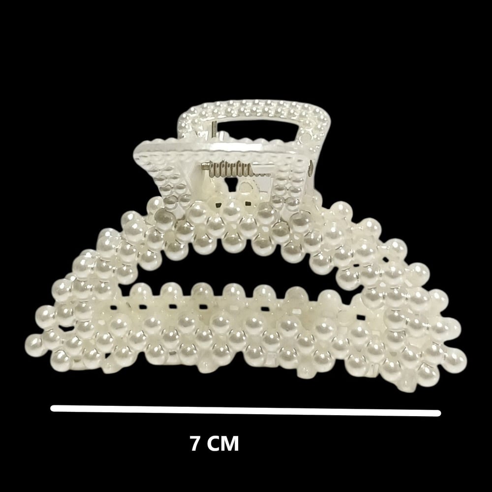 İnci Görünümlü Ütü Mandal Toka - 7 cm Büyük Pençe Toka