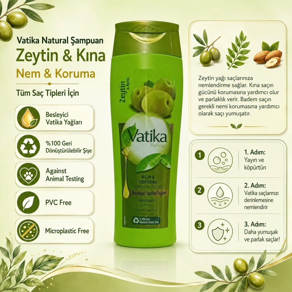 Naturals Zeytin & Kına Özlü Şampuan 400ml-nem & Koruma