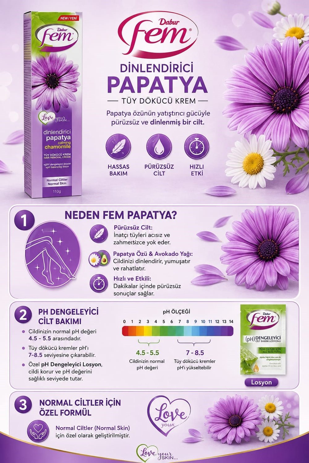 PAPATYA ÖZLÜ TÜY DÖKÜCÜ KREM 110gr 