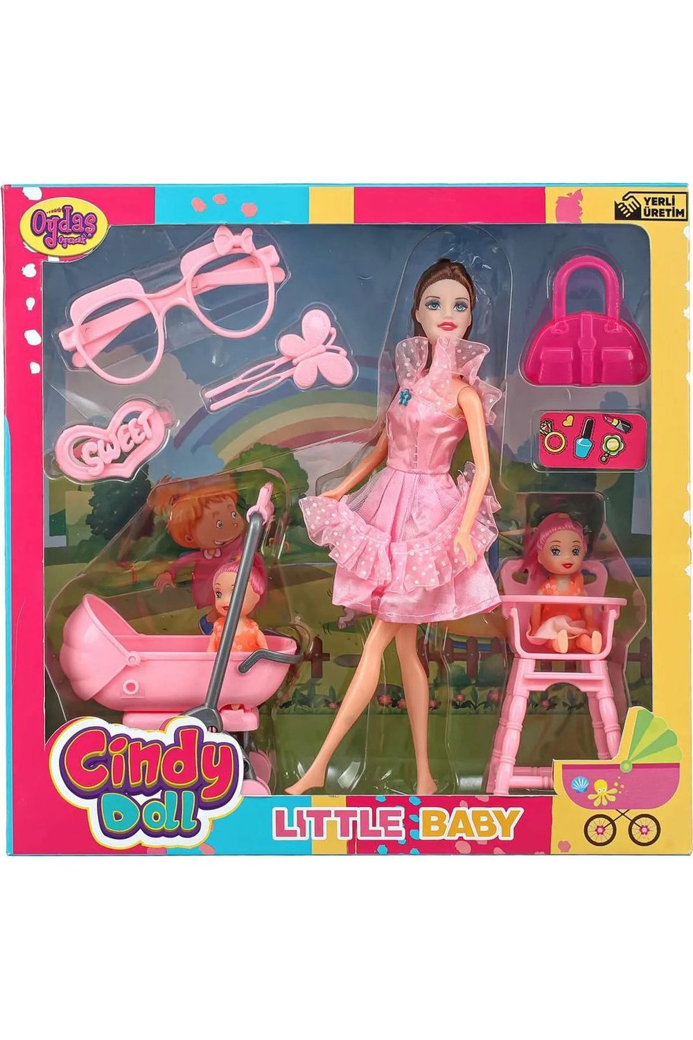 OydaşCindy Doll Pusetli Mama Sandalyeli Bebek