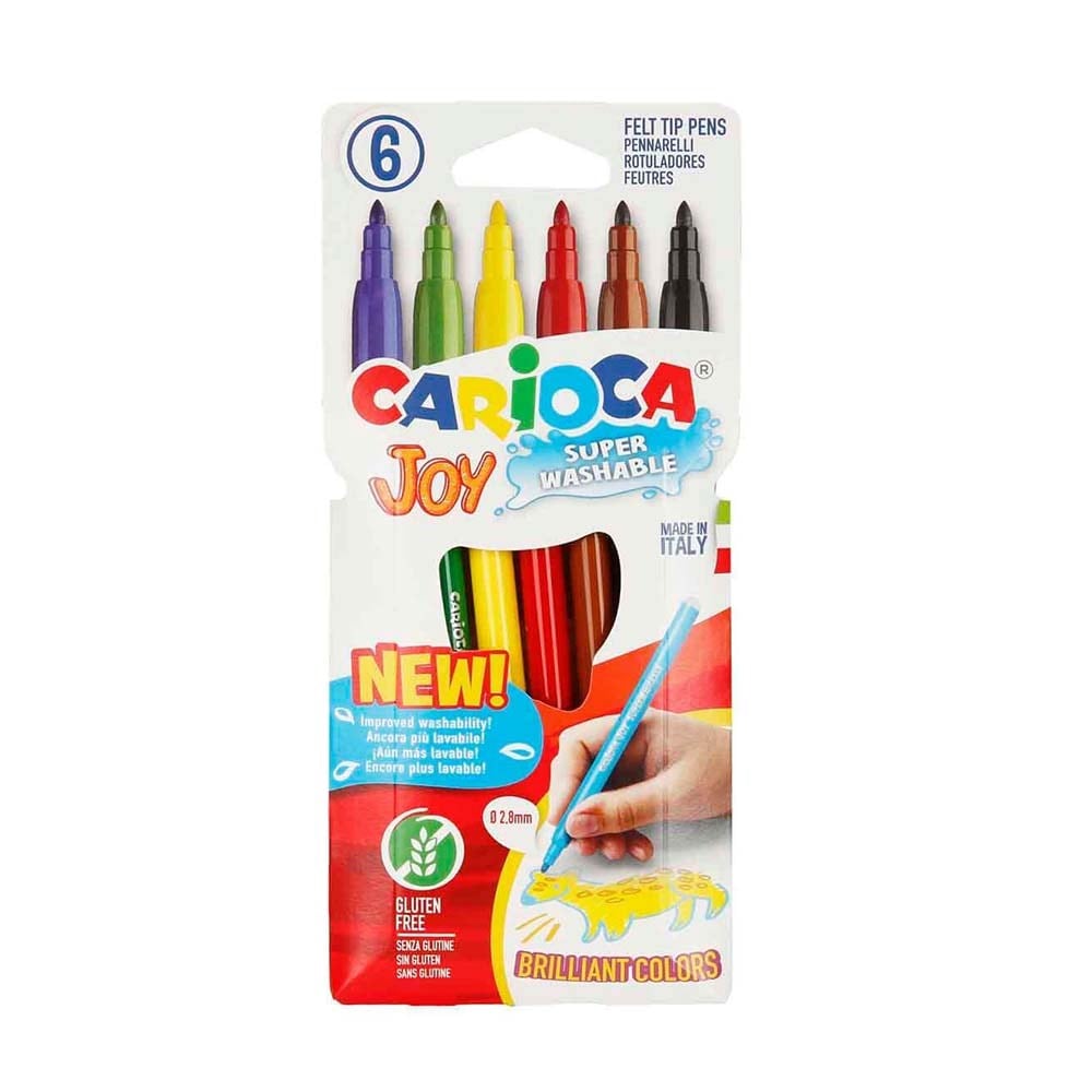 CariocaCarioca Joy Süper Yıkanabilir Keçeli Boya Kalemi 6 Renk