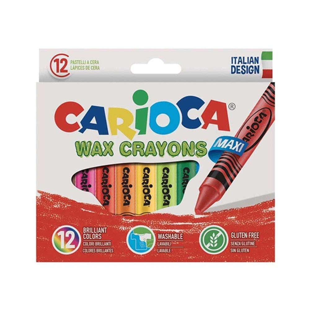 CariocaCarioca Jumbo Elleri Kirletmeyen Yıkanabilir Pastel Boya Kalemi 12Li