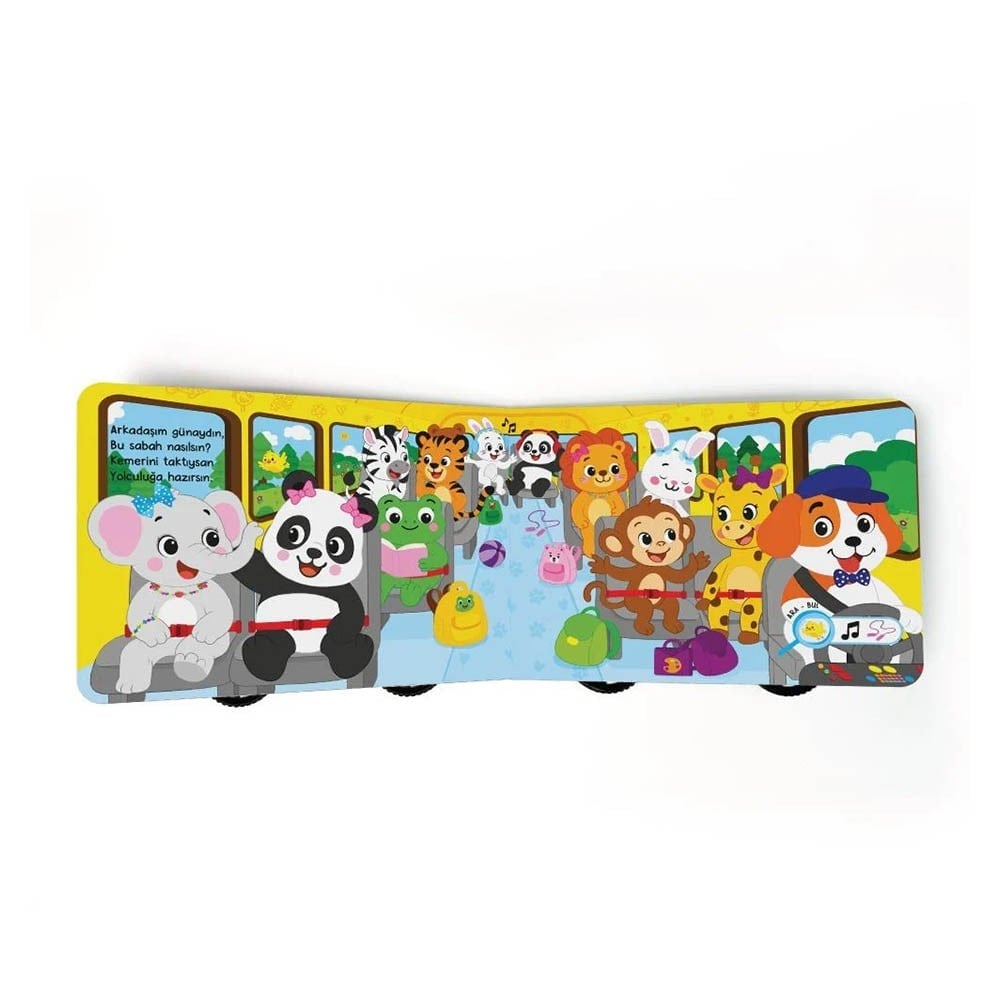 Oyuncak Kitap Okul Otobüsü Gerçek Tekerlekli