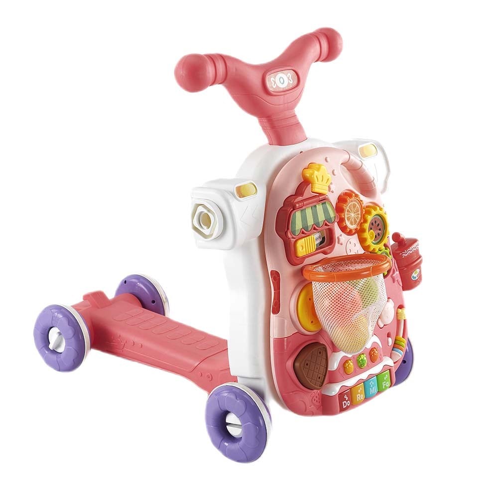 Baby 2 Go 5i 1 Arada Pembe Aktivite Masa Scooter İlk Arabam Oturaklı Sesli