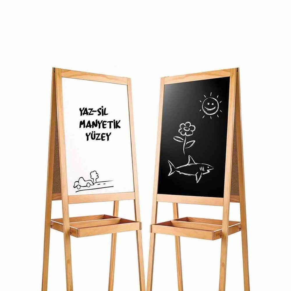 Manyetik Çift Taraflı Ahşap Yazı Tahtası