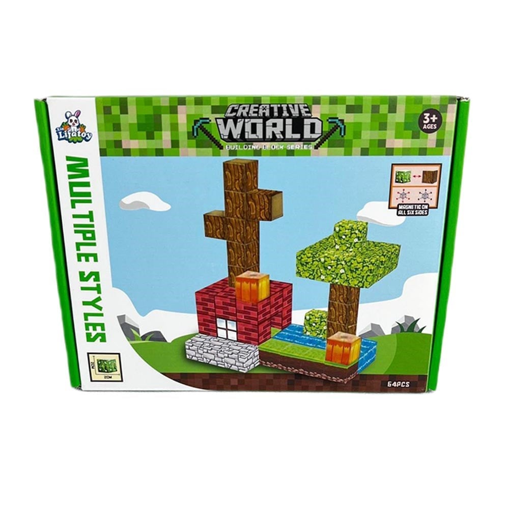 Metaş OyuncakWorld Manyetik Yapı Blokları 64 Parça