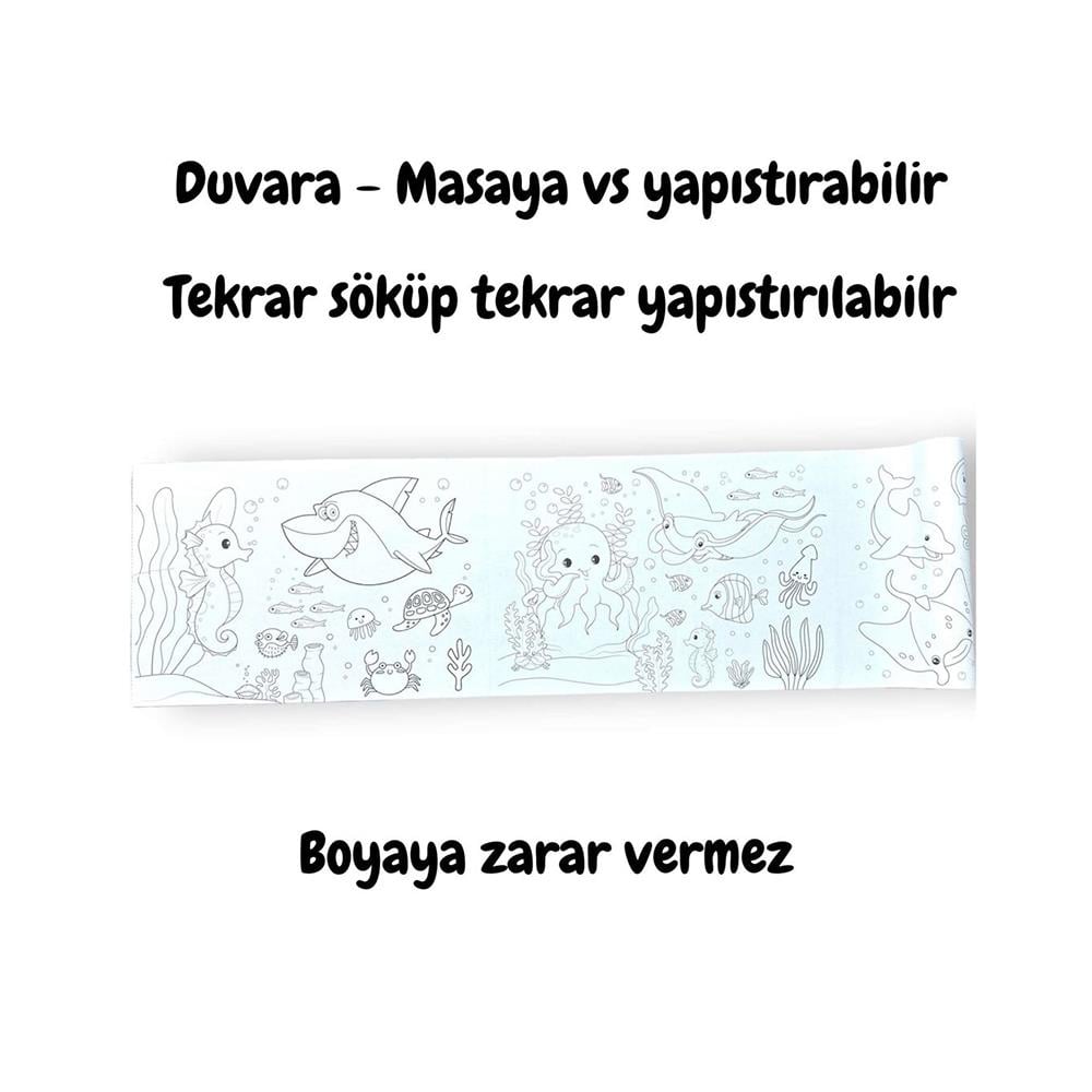 Lino Yapışkanlı Boyama Rulosu Sea World 86x20 Cm