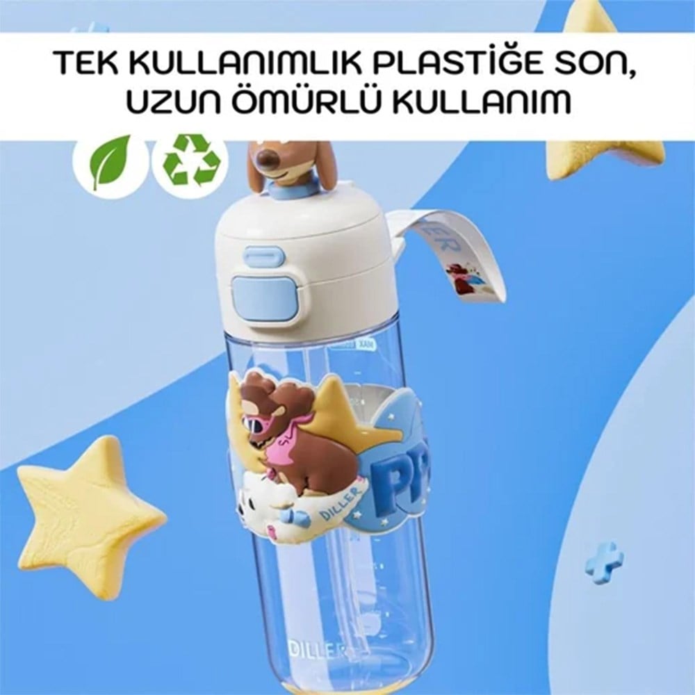 Vagonlife 600 Ml Boyun Askılı Pipetli Su Matarası