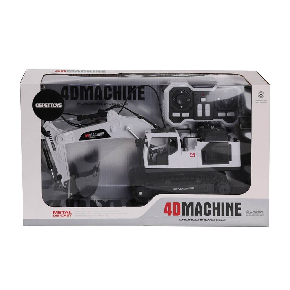 Gepettoys Metal Değişebilen 3 Başlıklı Duman Atan İş Makinası