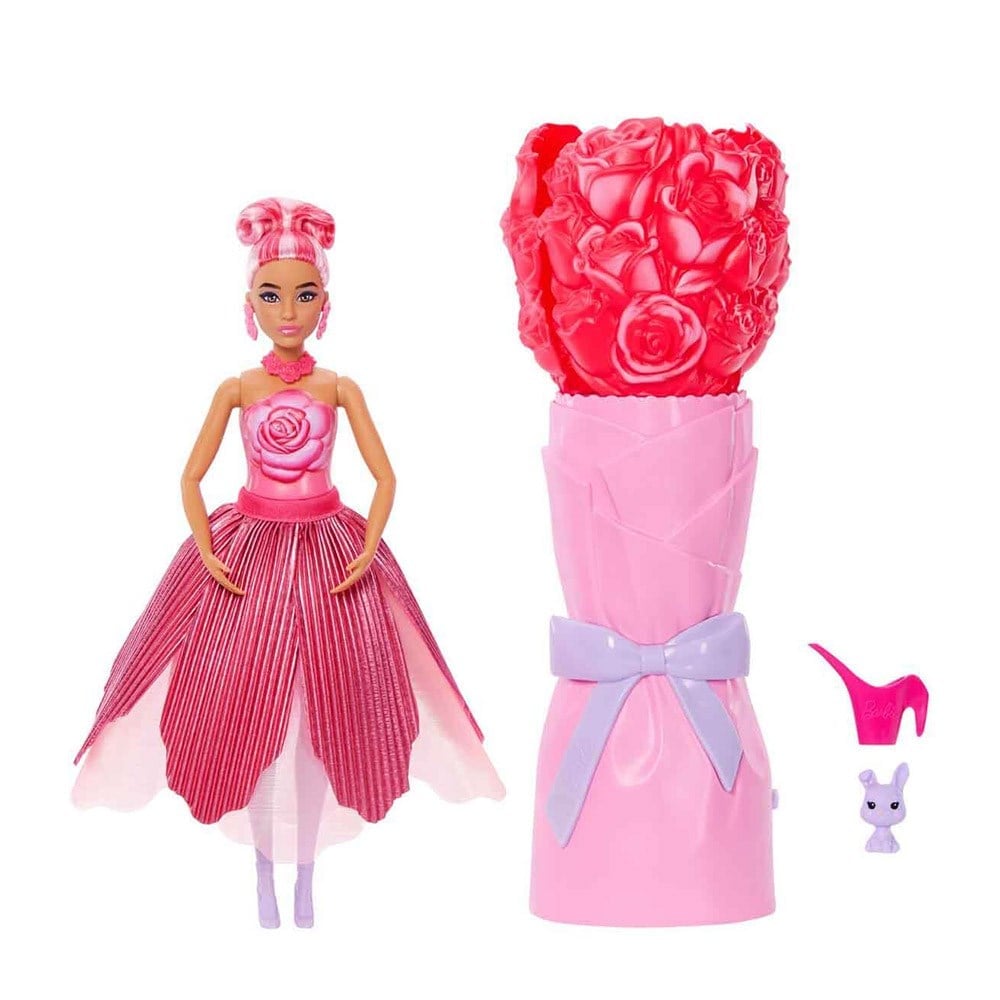 Barbie Petal Pop Barbie Bebek ve Aksesuarları Gül Oyun Seti
