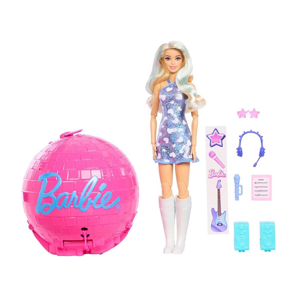 Barbie Team Barbie Roll Reveal Pop Yıldızı Bebek ve Aksesuarları
