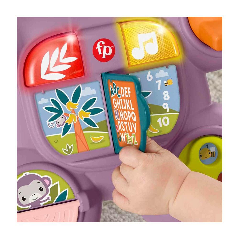 Fisher Price Sesli ve Işıklı Benimle Öğren Mor Maymun Yürüteç