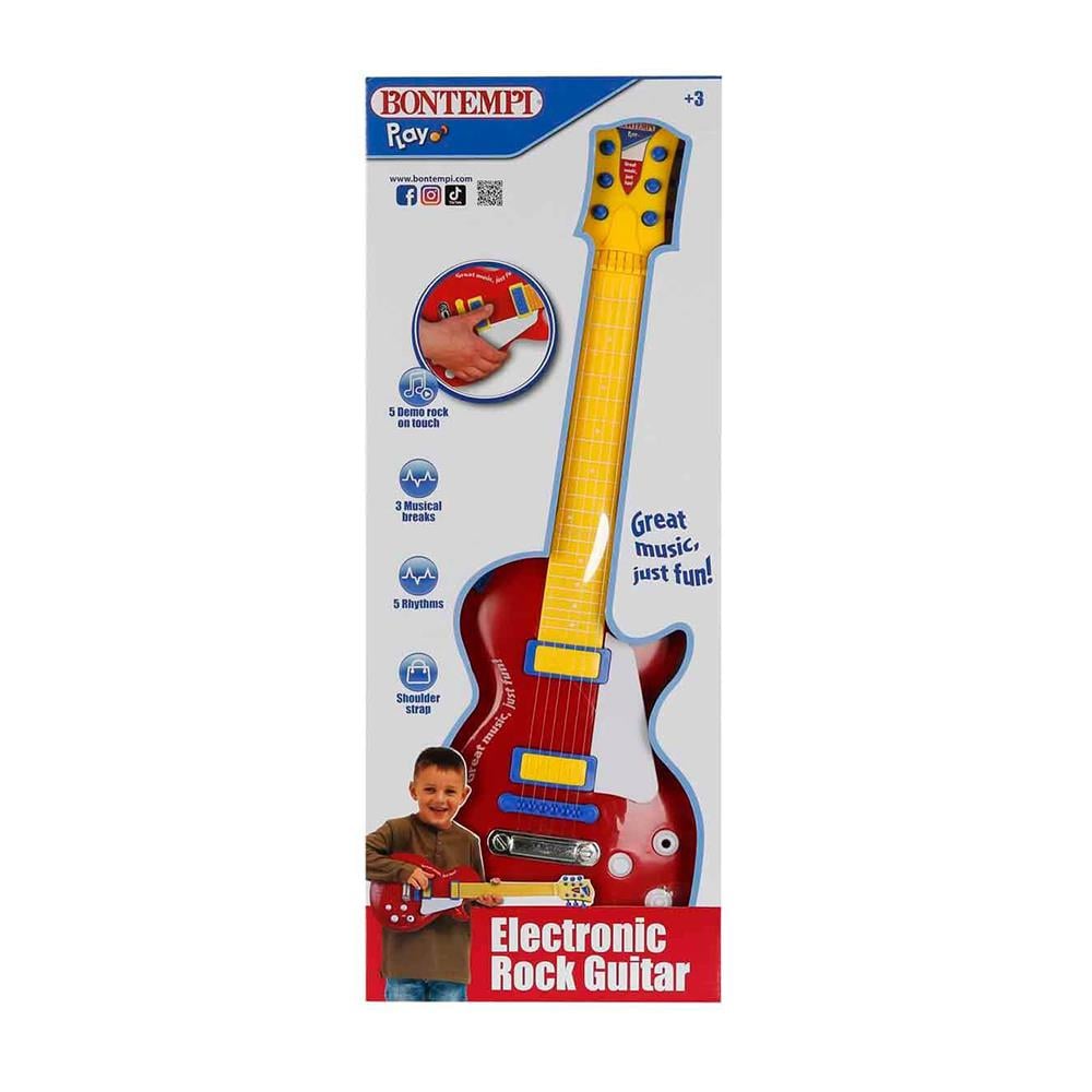 Sunman Bontempi Kırmızı Elektronik Çocuk Rock Gitarı 53 cm