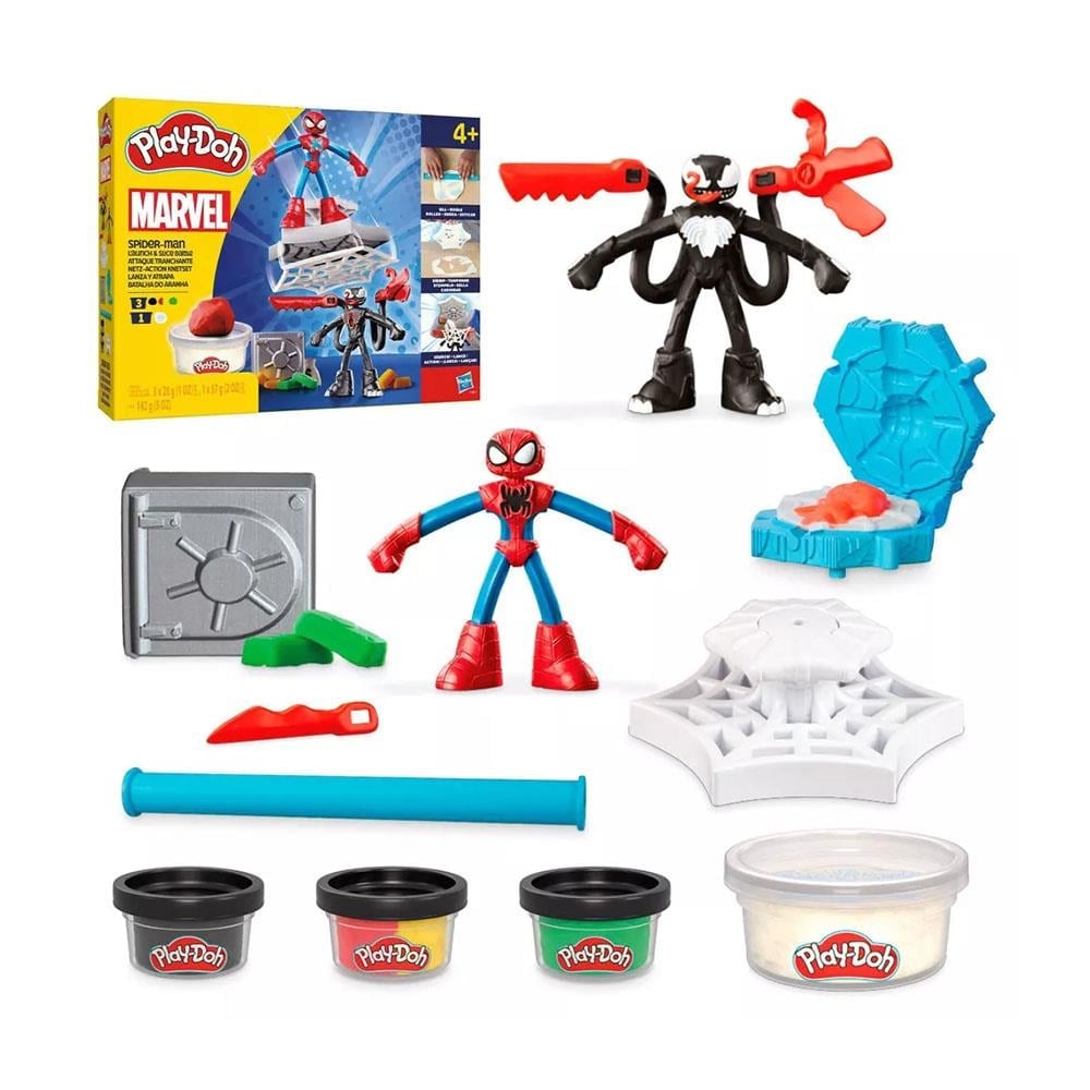 PlayDoh Spiderman Fırlatma ve Dilimleme Savaşı Oyun Seti