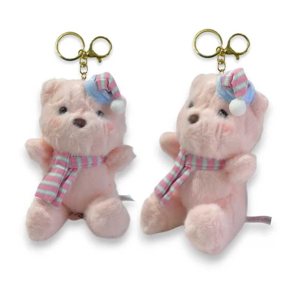 SelaySelay Peluş Ayıcık Anahtarlık 12 Cm Pembe