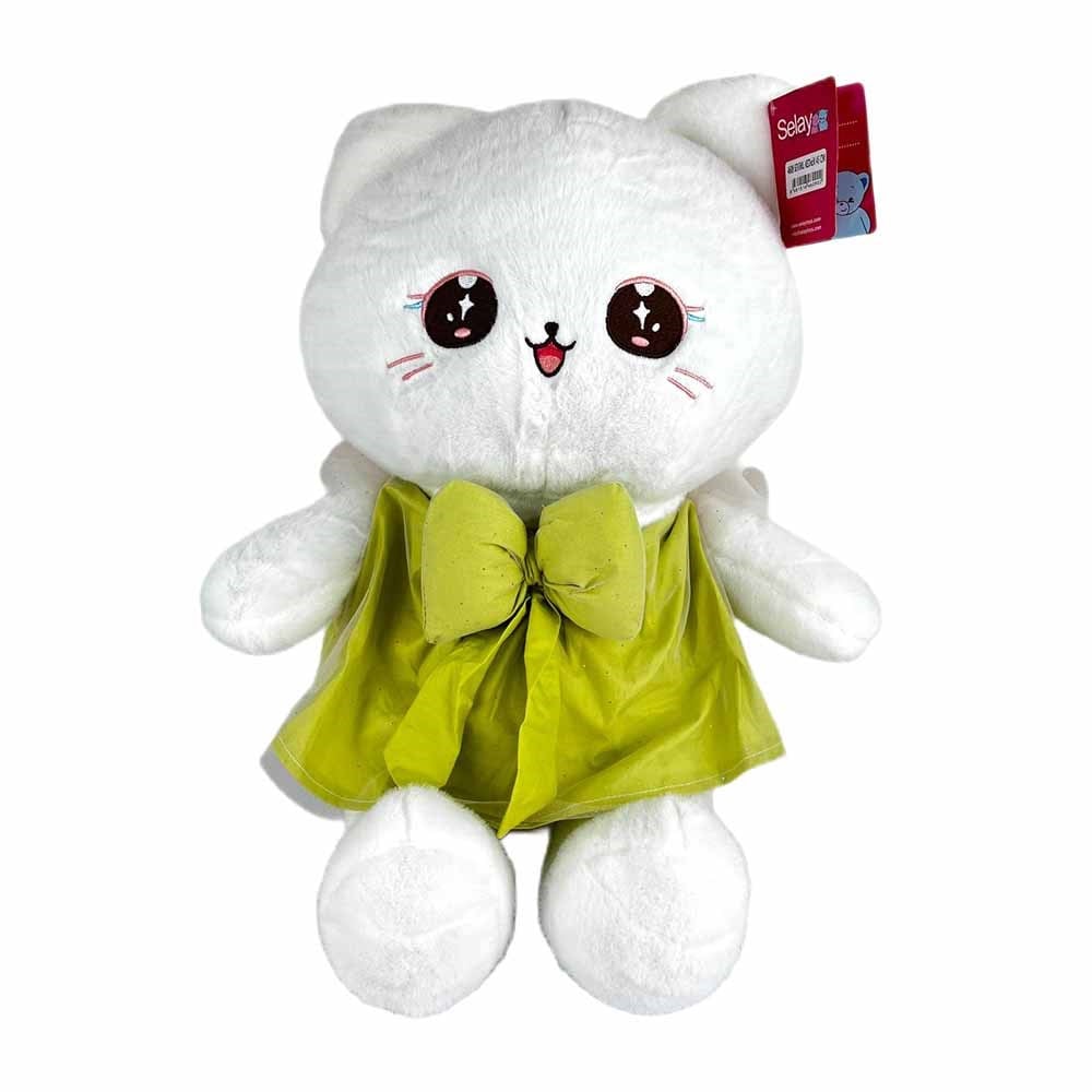SelaySelay Peluş Sevimli Kedicik 45 Cm Beyaz