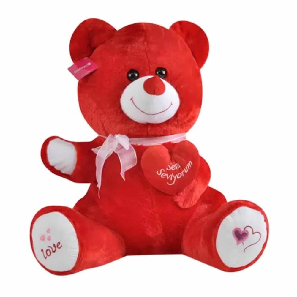 SelaySelay Peluş Tıkıl Ayı 57 Cm Kırmızı