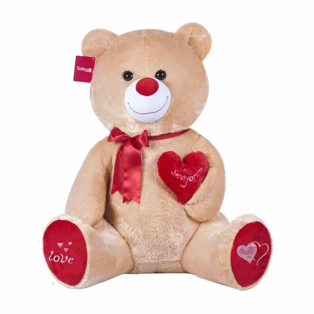 SelaySelay Peluş Tıkıl Ayı 57 Cm Kahverengi