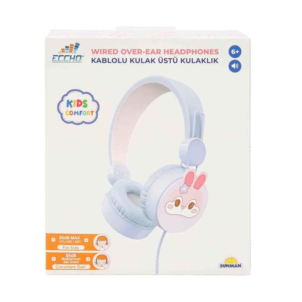 Sunman Tavşan Desenli Mikrofonlu Kulak Üstü Kulaklık