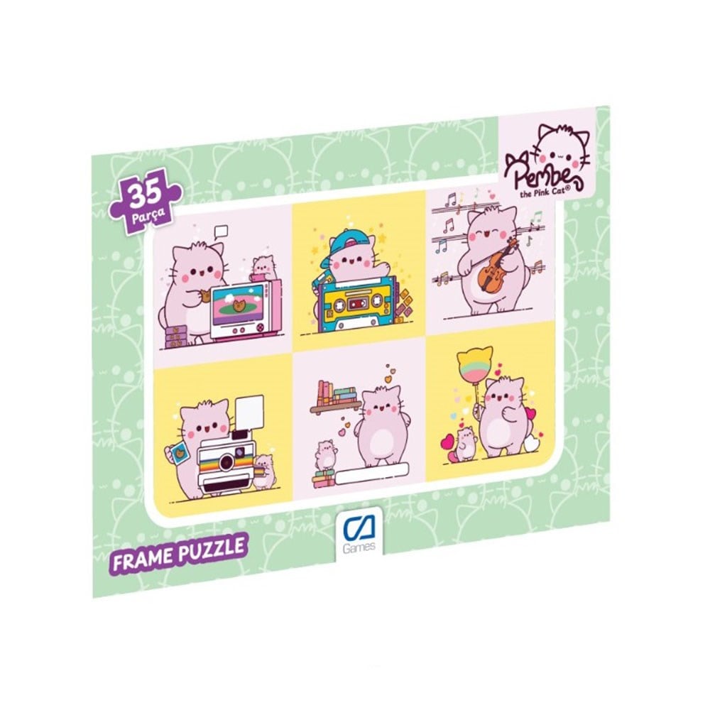 Ca Games Pembe Kedi Frame Puzzle 35 Parça