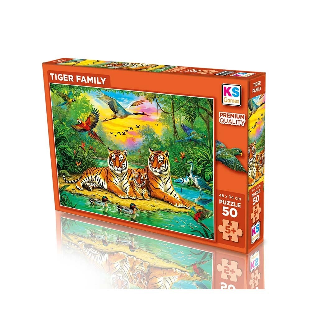 Ks Games Tiger Family Puzzle 50 Parça